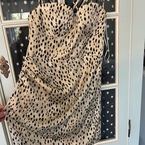 Zara Leopard Print Strapless Dress NWT